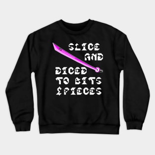 Slice And Diced To Bits And Pieces, v. Code Pink Wht Text Crewneck Sweatshirt